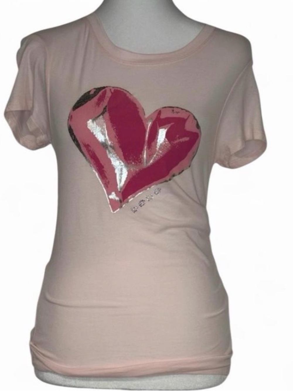 VINTAGE Bebe Graphic Heart Tee NWT Y2K McBling Pink Baby Tee Made in USA Size S